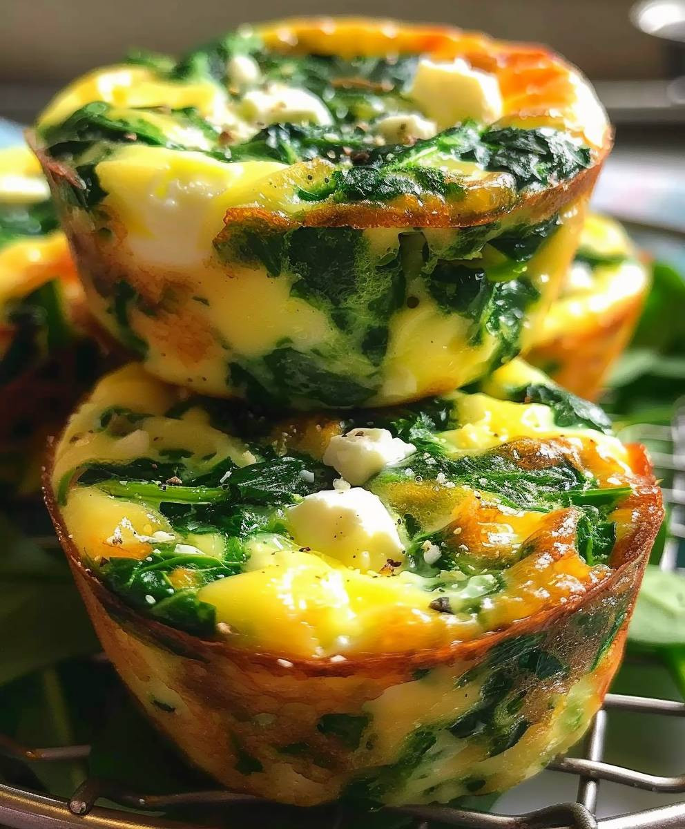 Egg muffins spinach feta
