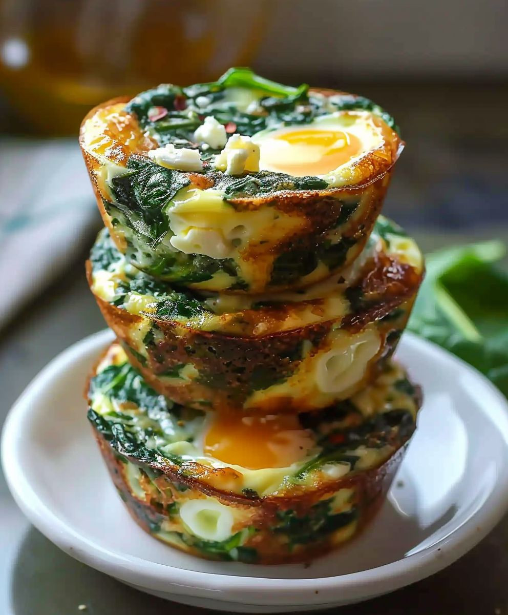 Egg muffins spinach feta