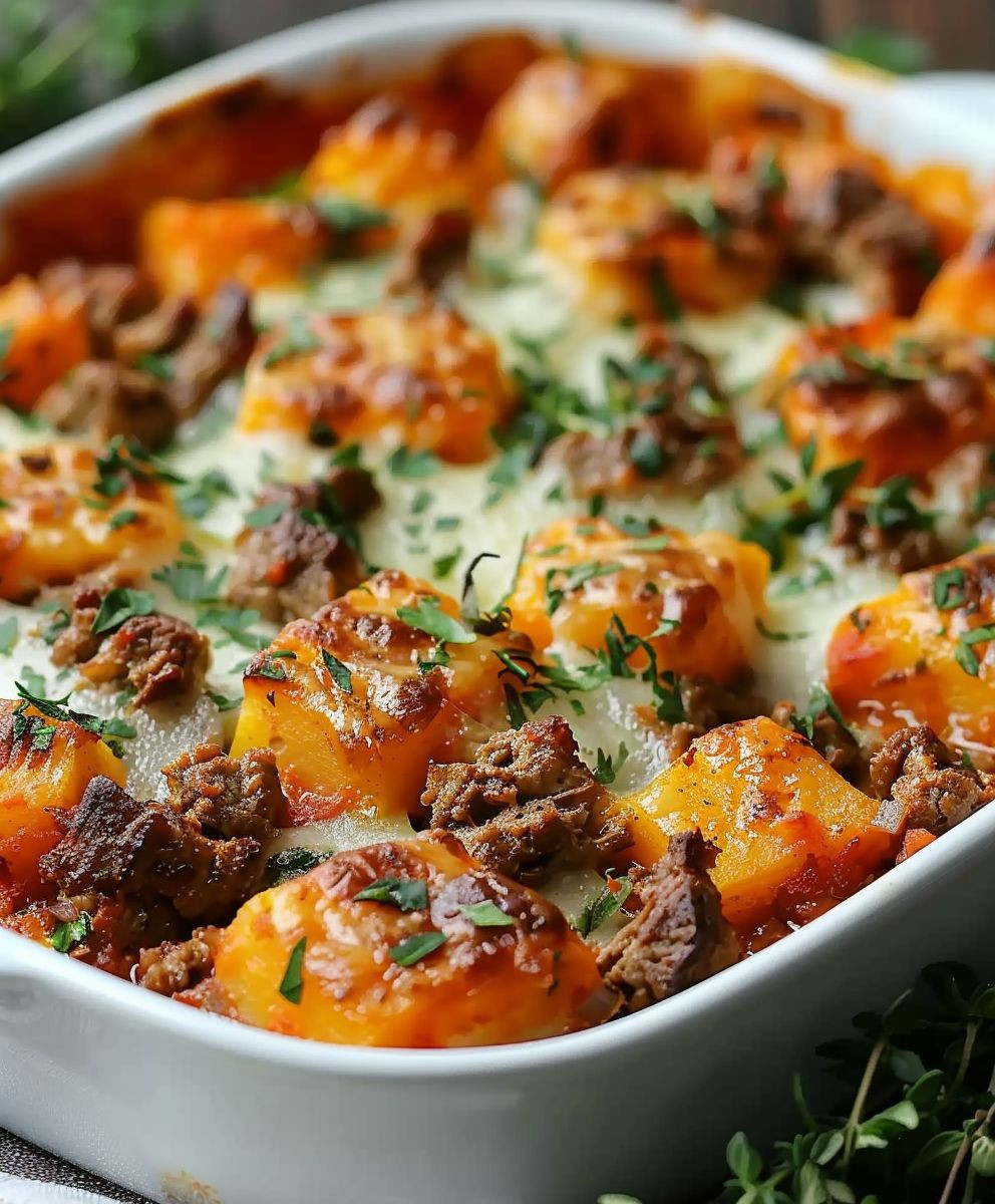 Sweet Potato Meat Casserole