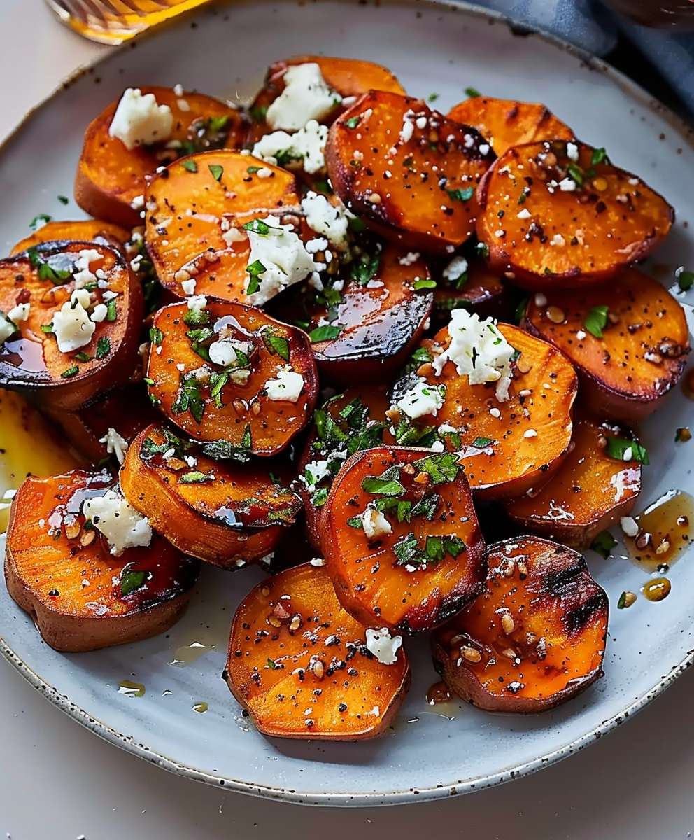 Honey Feta Sweet Potato Rounds