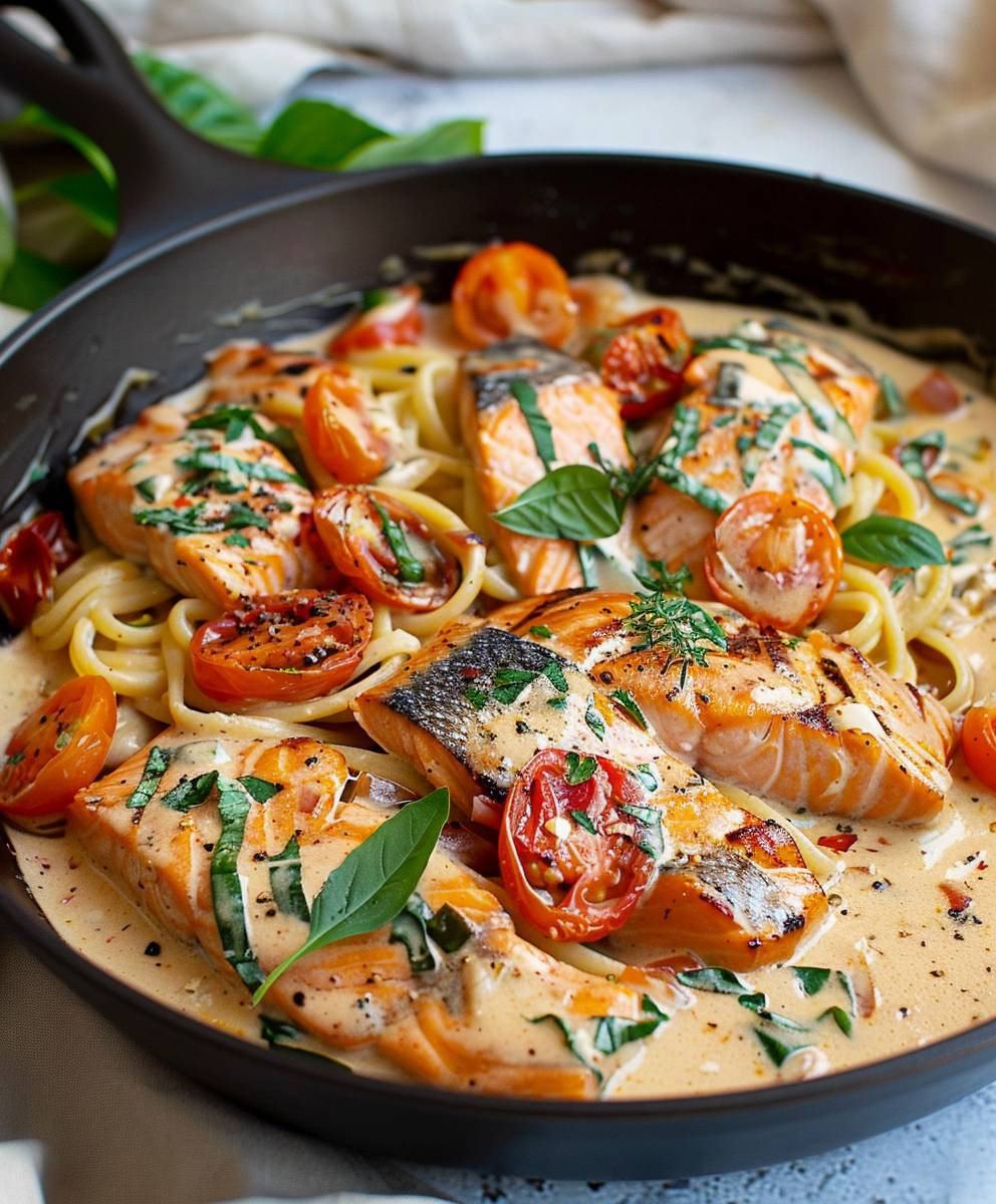 Tuscan Salmon Pasta
