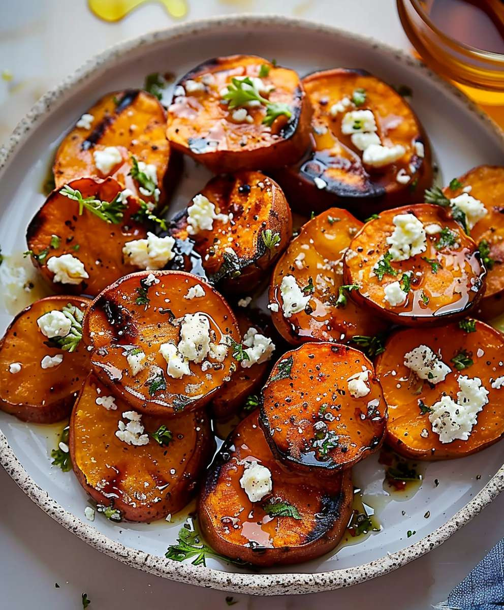 Honey Feta Sweet Potato Rounds
