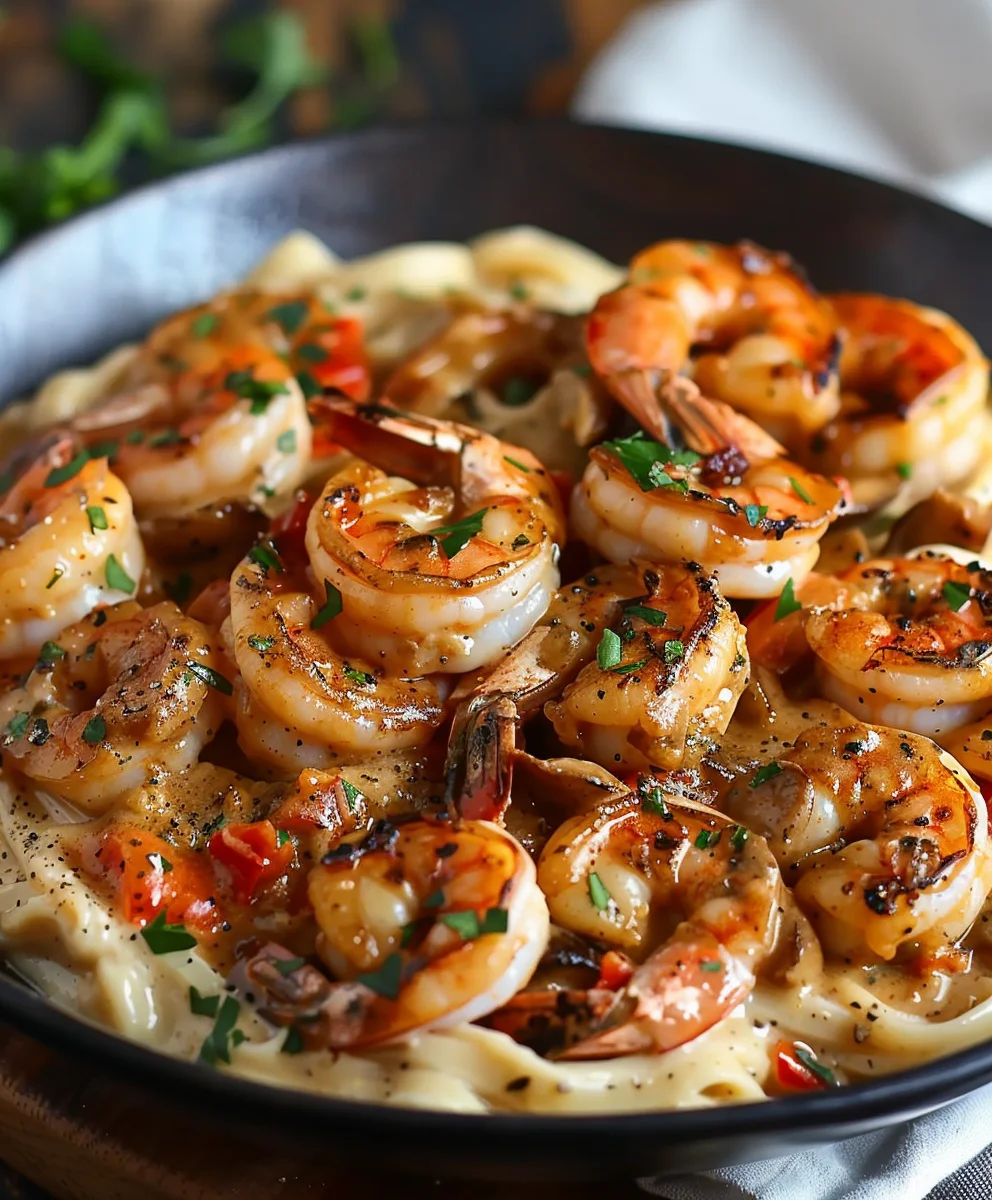 Creamy Blackened Shrimp Stroganoff