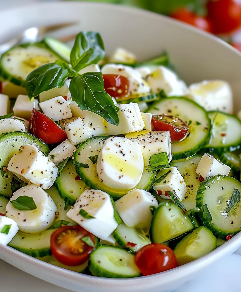 Easy Cucumber Mozzarella Salad