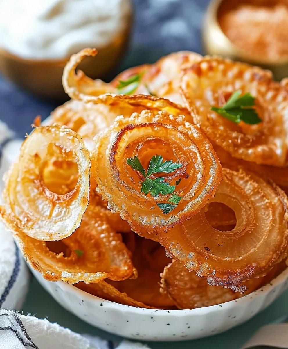 Crispy Homemade Onion Ring Chips Snack Recipe!