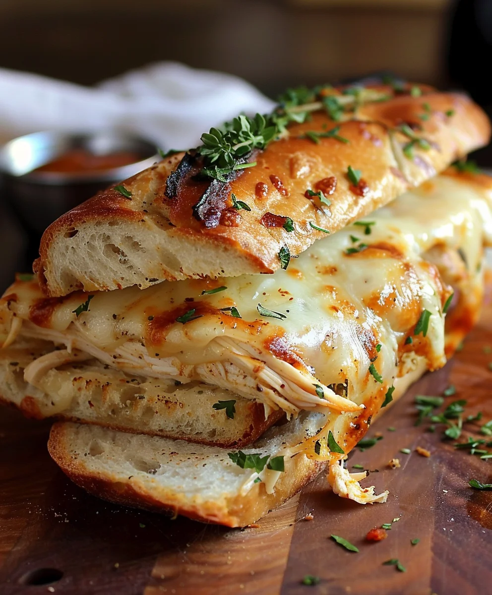 Cheesy Chicken Garlic Bread Sandwich: Ultimate Deliciousness