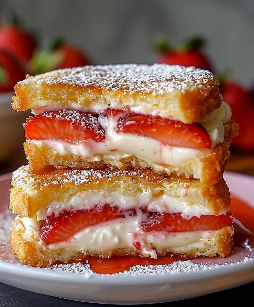 Fried Strawberry Cheesecake Sandwiches: Crispy & Sweet Treat!