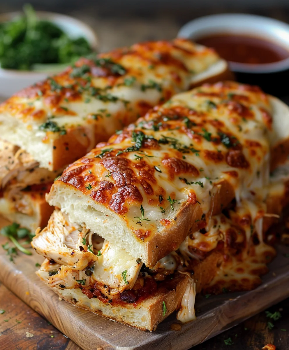 Cheesy Chicken Garlic Bread Sandwich: Ultimate Deliciousness