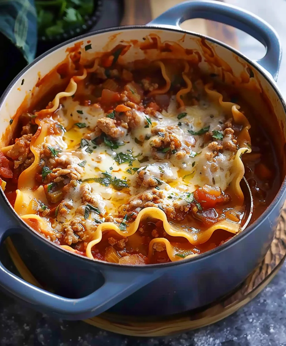 Mouthwatering One Pot Lasagna Soup: Dinner's Never Been Easier!
