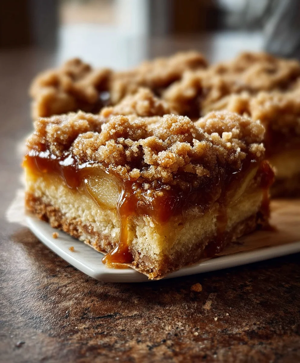 Delicious Salted Caramel Apple Crumble Bars Fall Treat