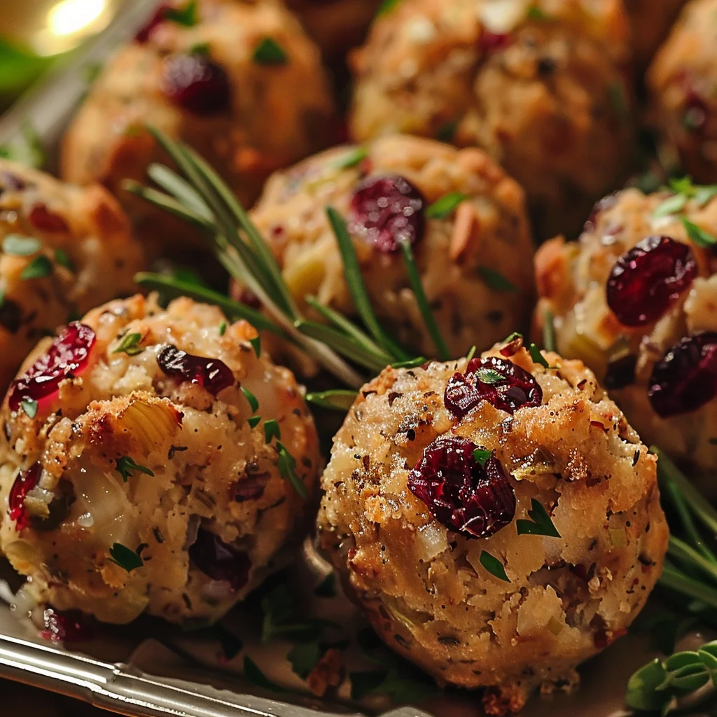 Cranberry Turkey Stuffing Balls: Festive & Flavorful Bites