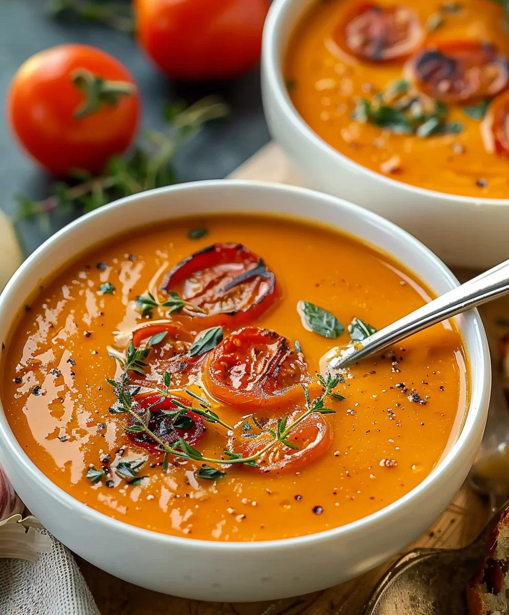 Best Creamy Roasted Garlic Tomato Soup - Easy & Delicious