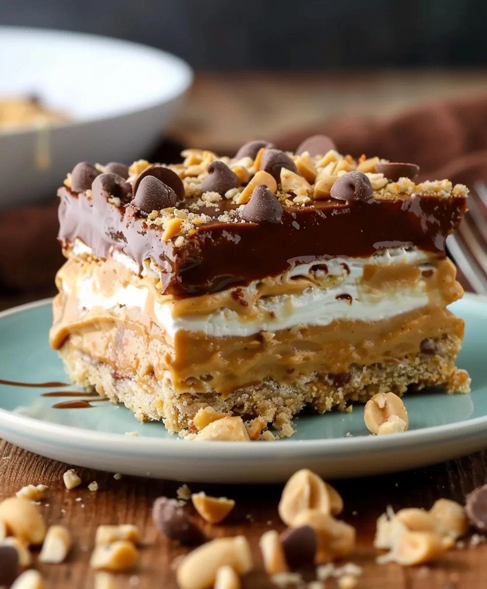 No Bake Peanut Butter Lasagna: Easy, Creamy Dessert!