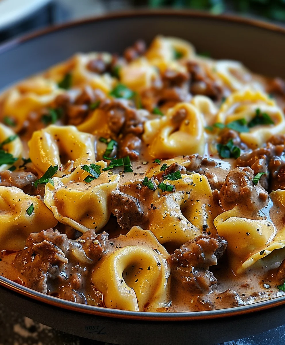 Cheesesteak Tortellini in Rich Provolone Sauce