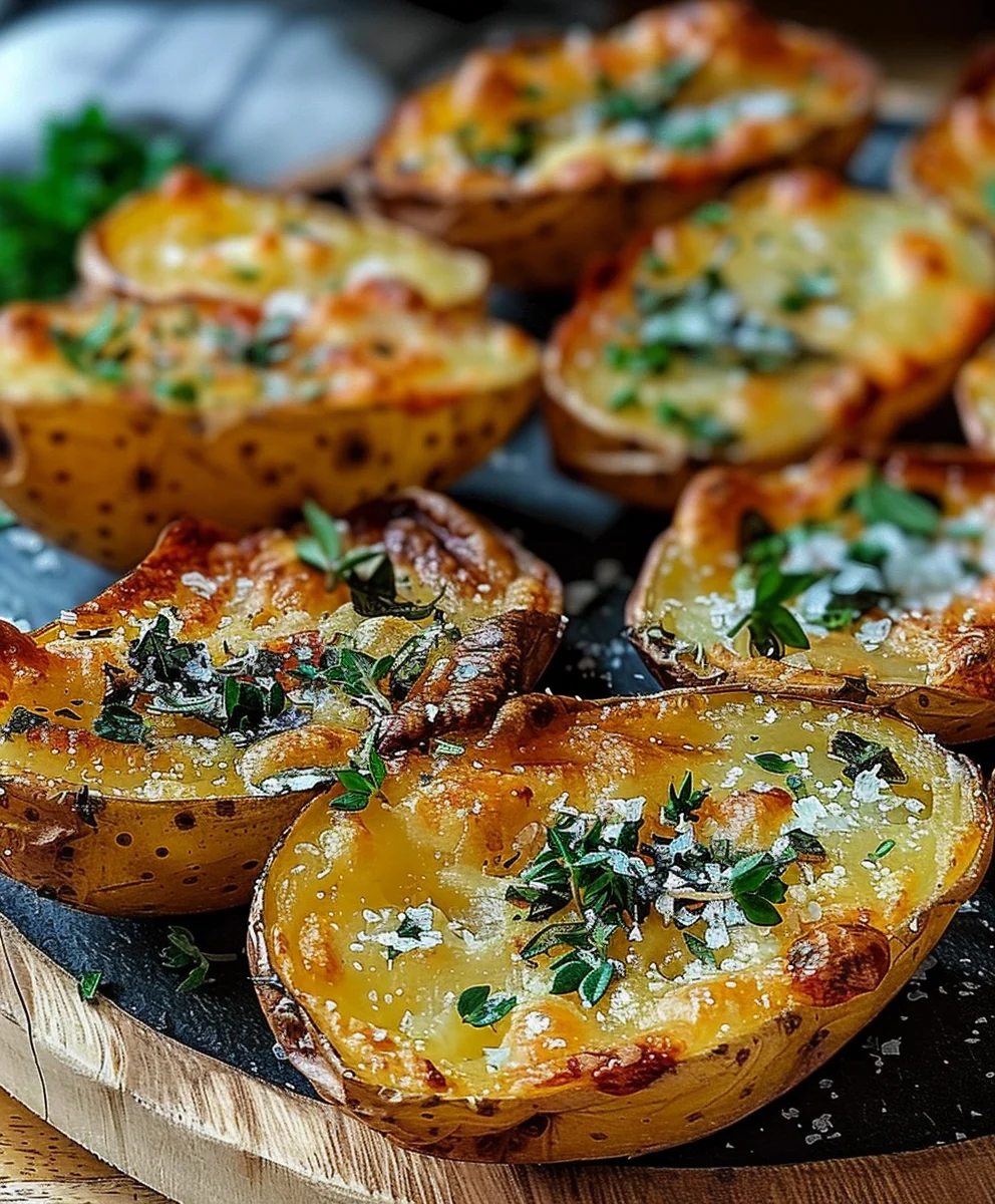 Addictively Crispy Garlic Herb Roasted Potato Skins