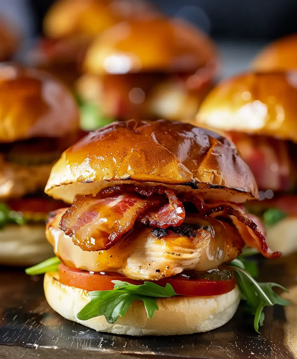 Sweet & Savory Maple Chicken Beef Bacon Sliders Recipe