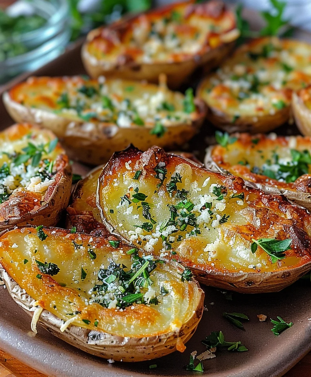 Addictively Crispy Garlic Herb Roasted Potato Skins