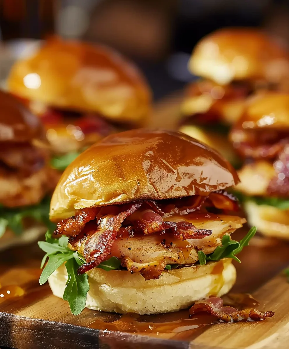 Sweet & Savory Maple Chicken Beef Bacon Sliders Recipe