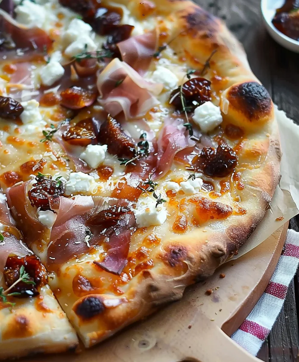 Easy Fig Jam Pizza with Goat Cheese & Beef Prosciutto