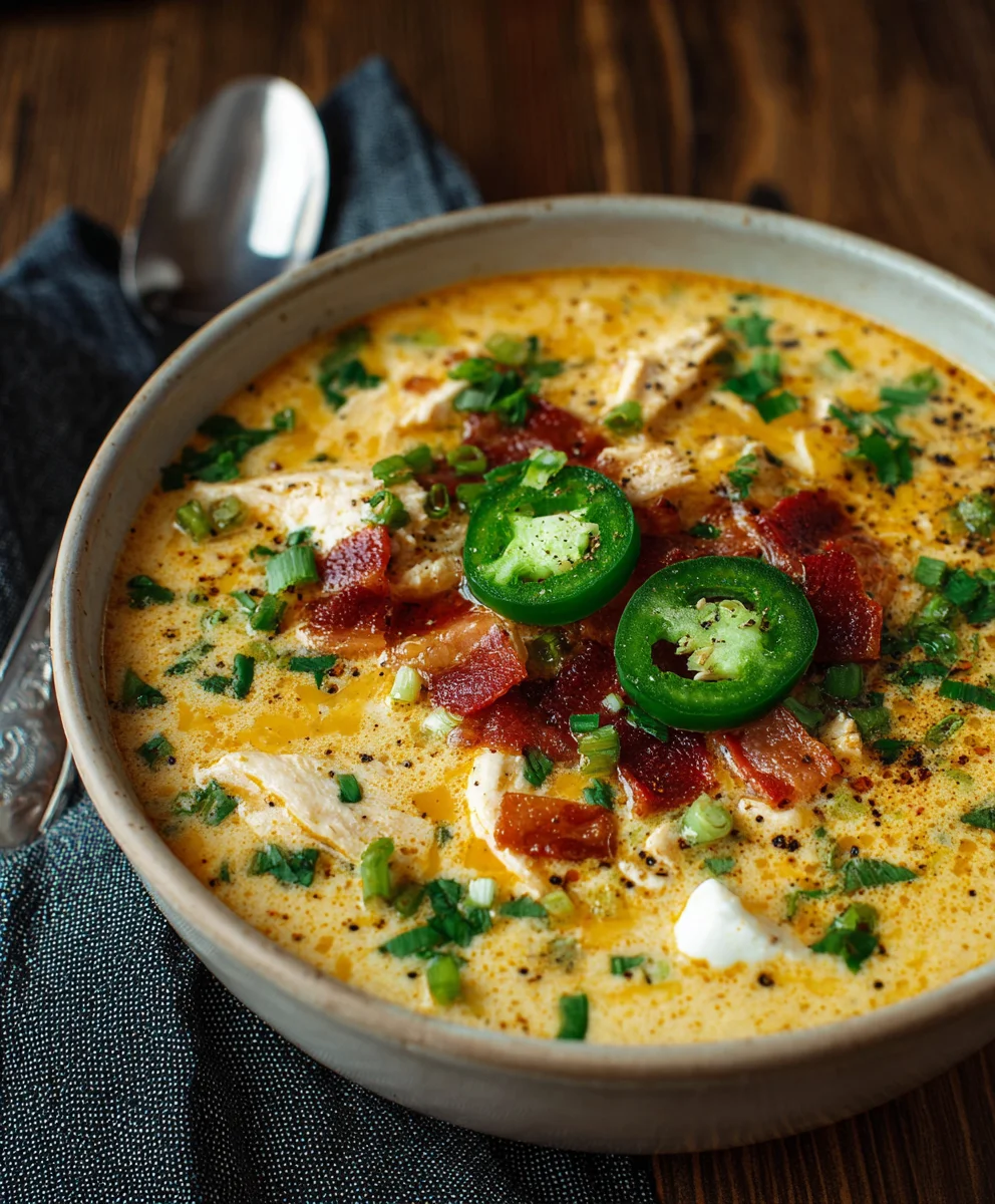 Creamy Spicy Jalapeno Popper Chicken Soup