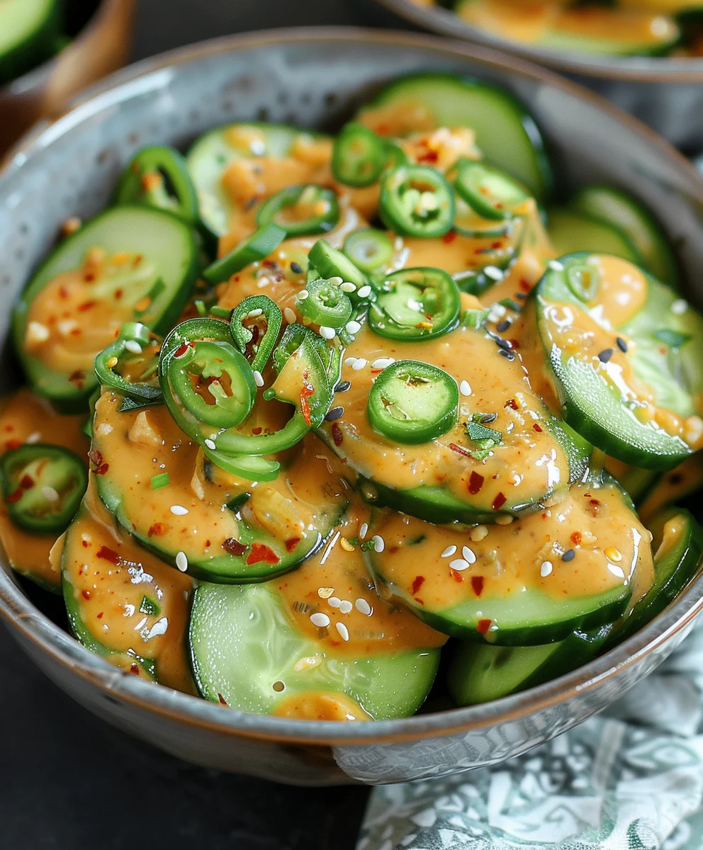 Cool Cucumbers in Spicy Peanut Sauce – Refreshing Side