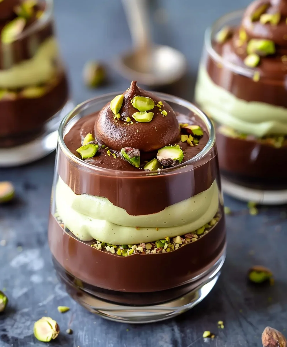 Decadent Pistachio Mousse with Rich Chocolate Ganache