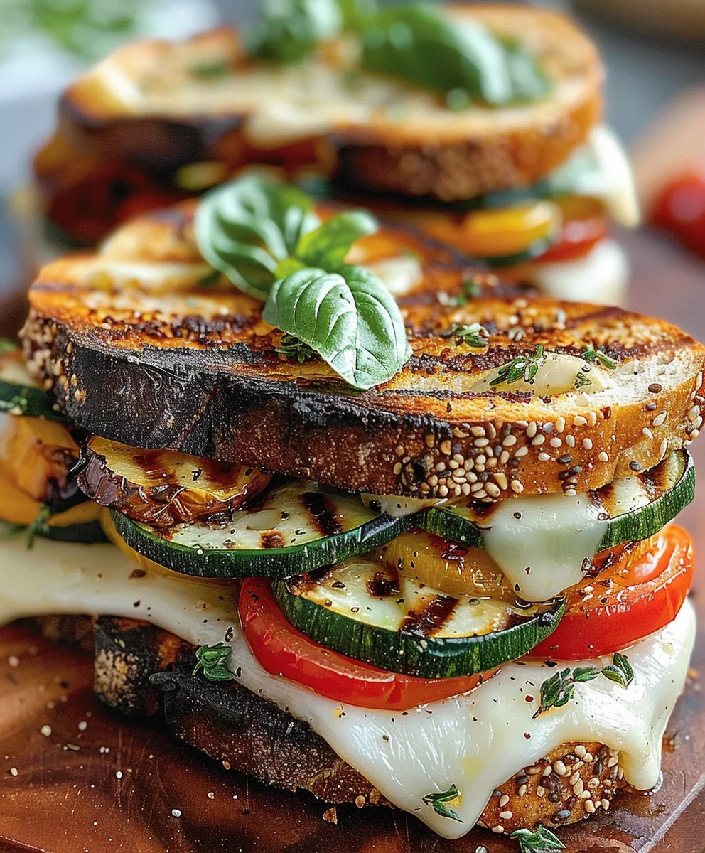 Grilled Veggie Mozzarella Sandwiches: Quick & Cheesy Lunch