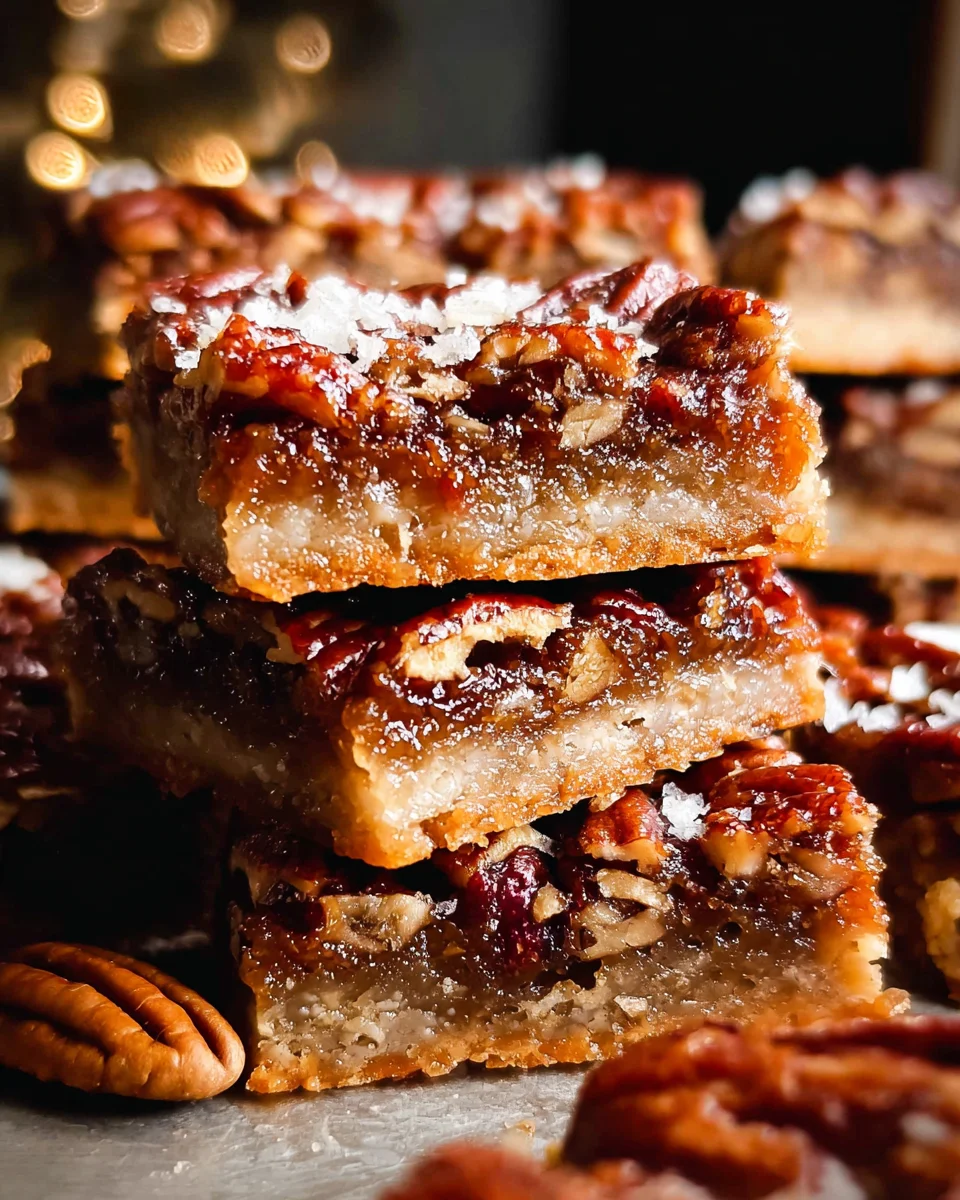 Salted Maple Pecan Pie Bars - Easy & Delicious Treat!
