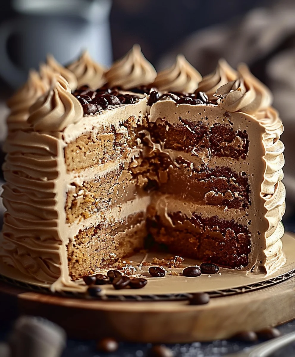 Best Caramel Coffee Buttercream Cake Ever! Easy Recipe