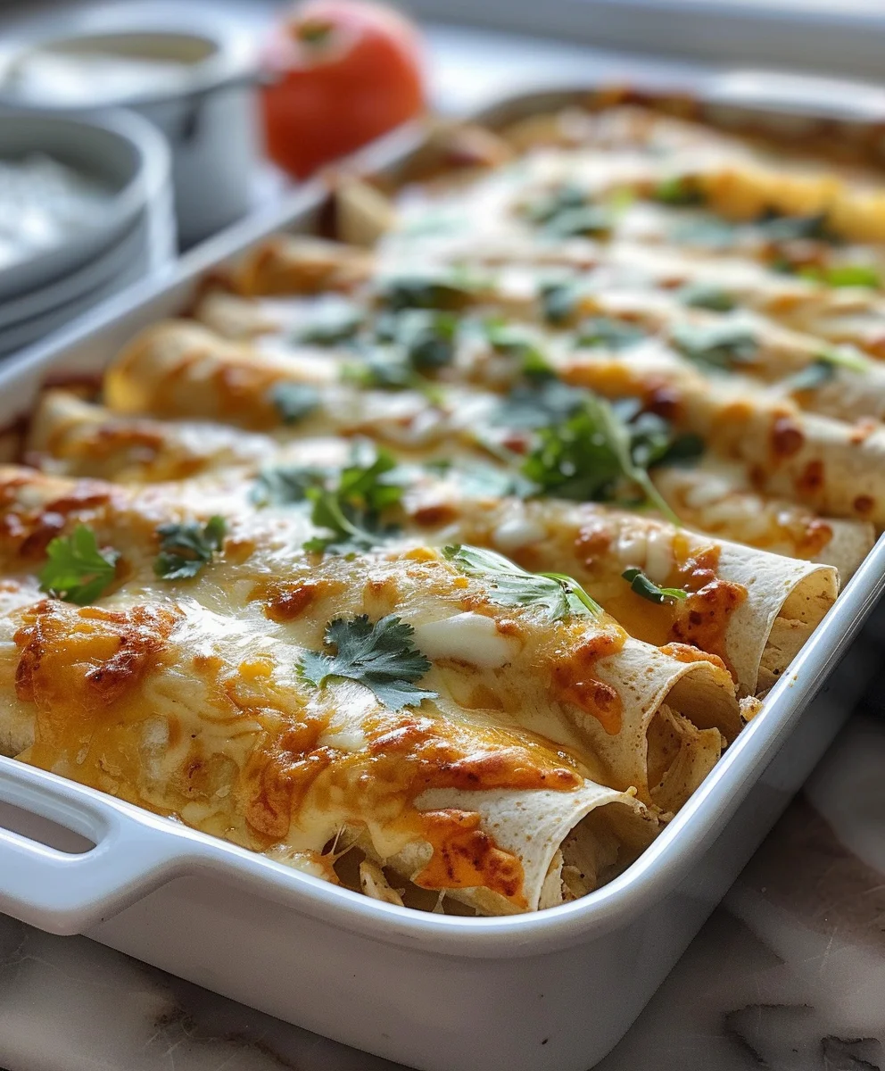 High Protein Chicken Enchiladas: Creamy White Sauce Recipe