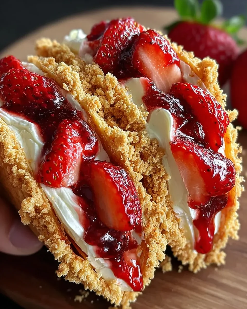 Easy Strawberry Crunch Cheesecake Tacos - Must-Try Dessert!