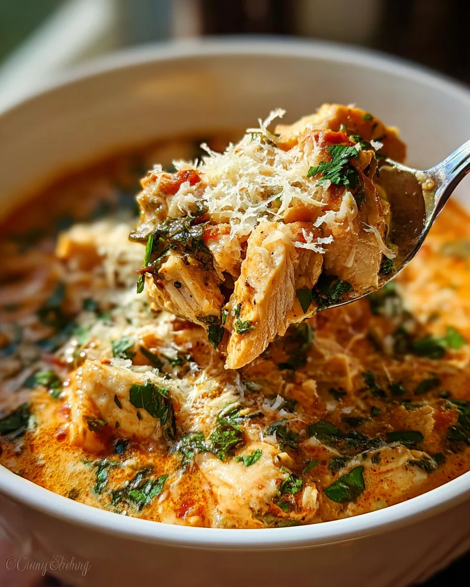 Easy Crock Pot Creamy Chicken Parmesan Soup Recipe