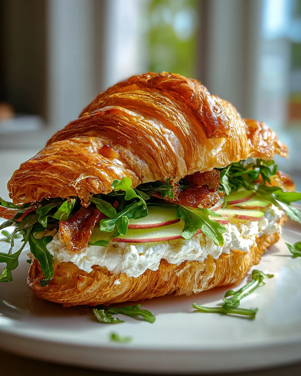 Delicious Apple Goat Cheese Croissant Sandwich Recipe