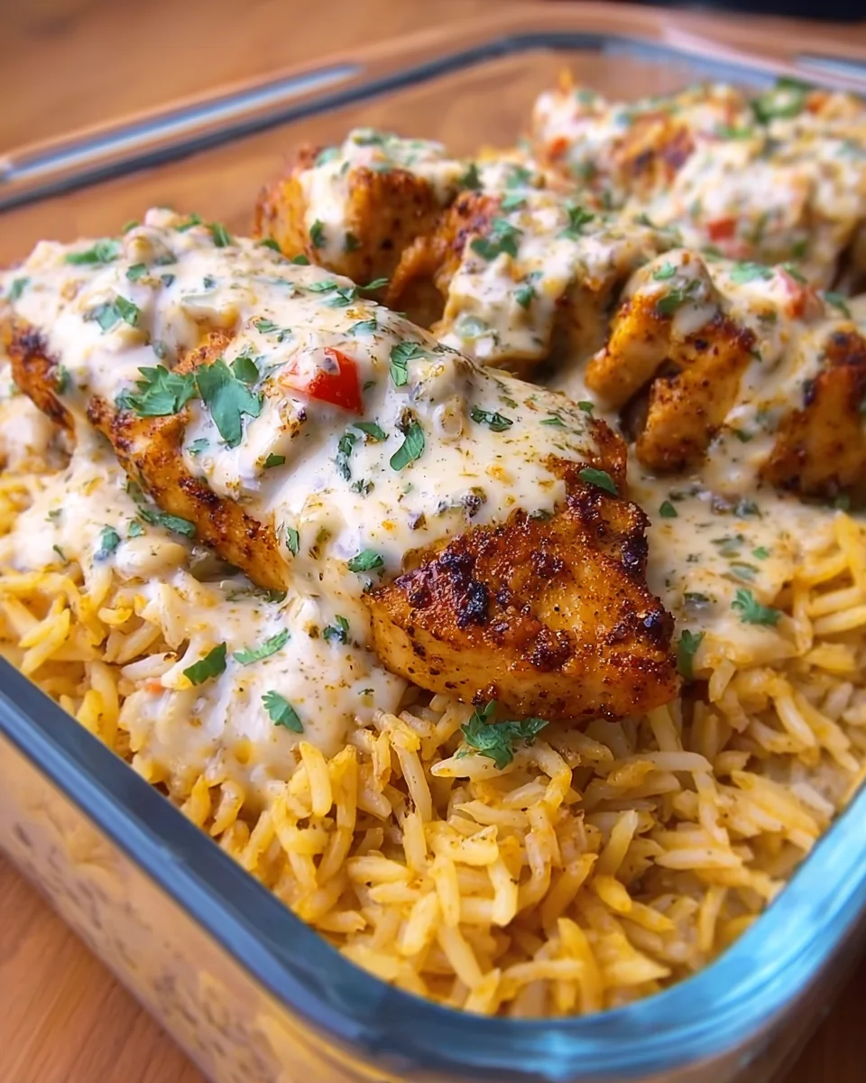 High Protein Creamy Cajun Chicken Rice - Quick & Flavorful!