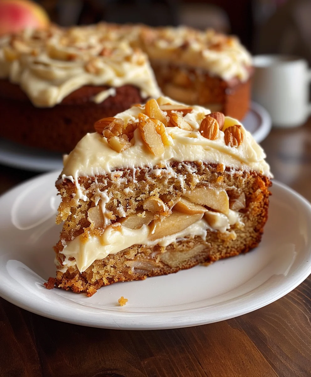 Moist Fresh Apple Cake with Tangy Cream Cheese Frosting