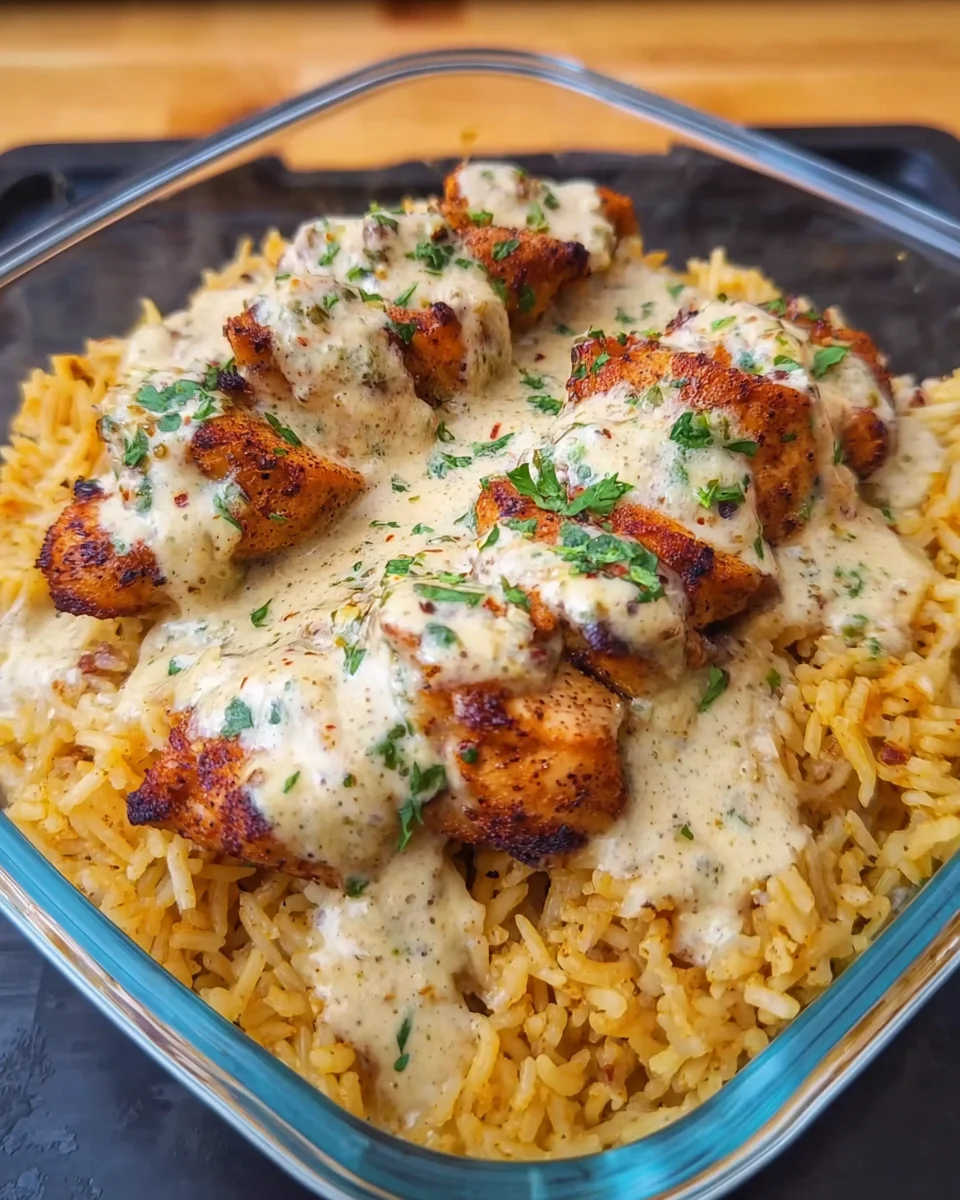 High Protein Creamy Cajun Chicken Rice - Quick & Flavorful!