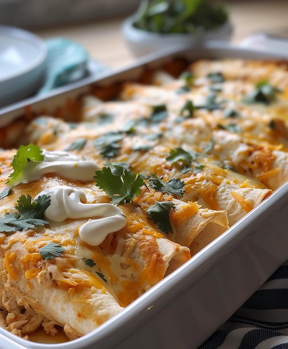 High Protein Chicken Enchiladas: Creamy White Sauce Recipe