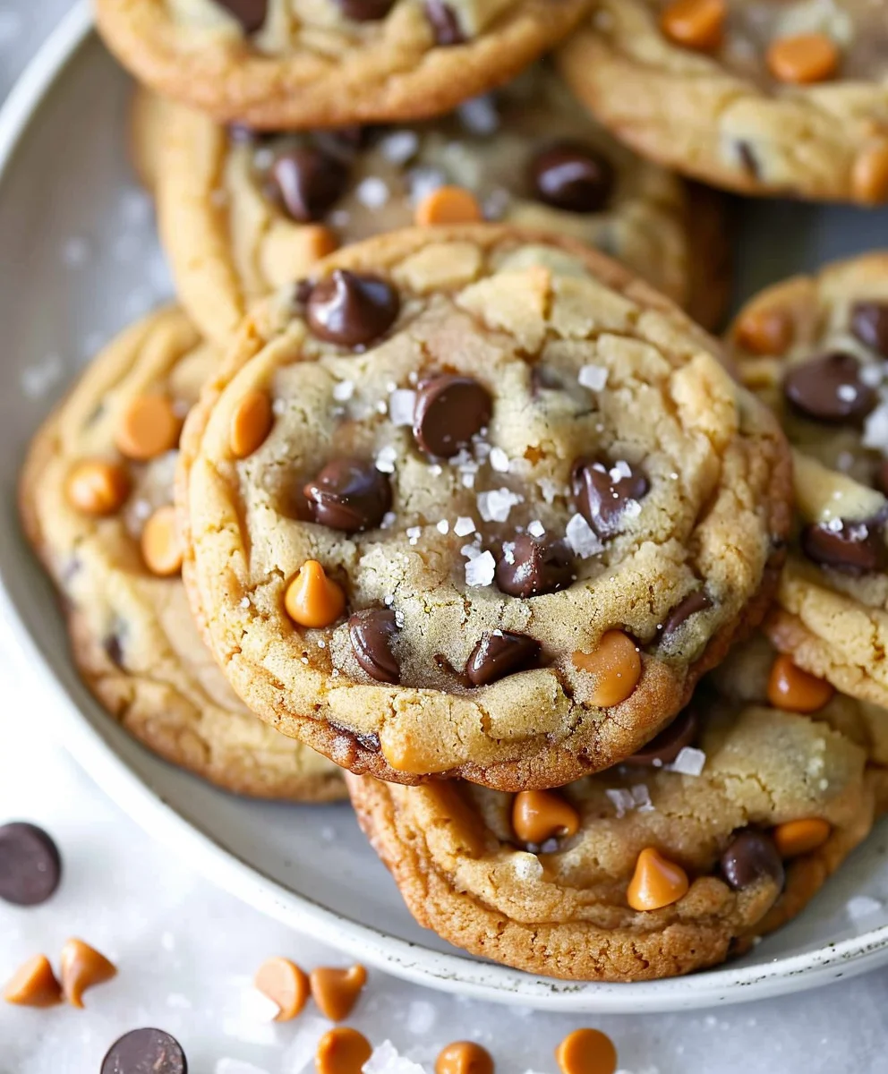 Best Ever Butterscotch Chocolate Chip Cookies with Sea Salt