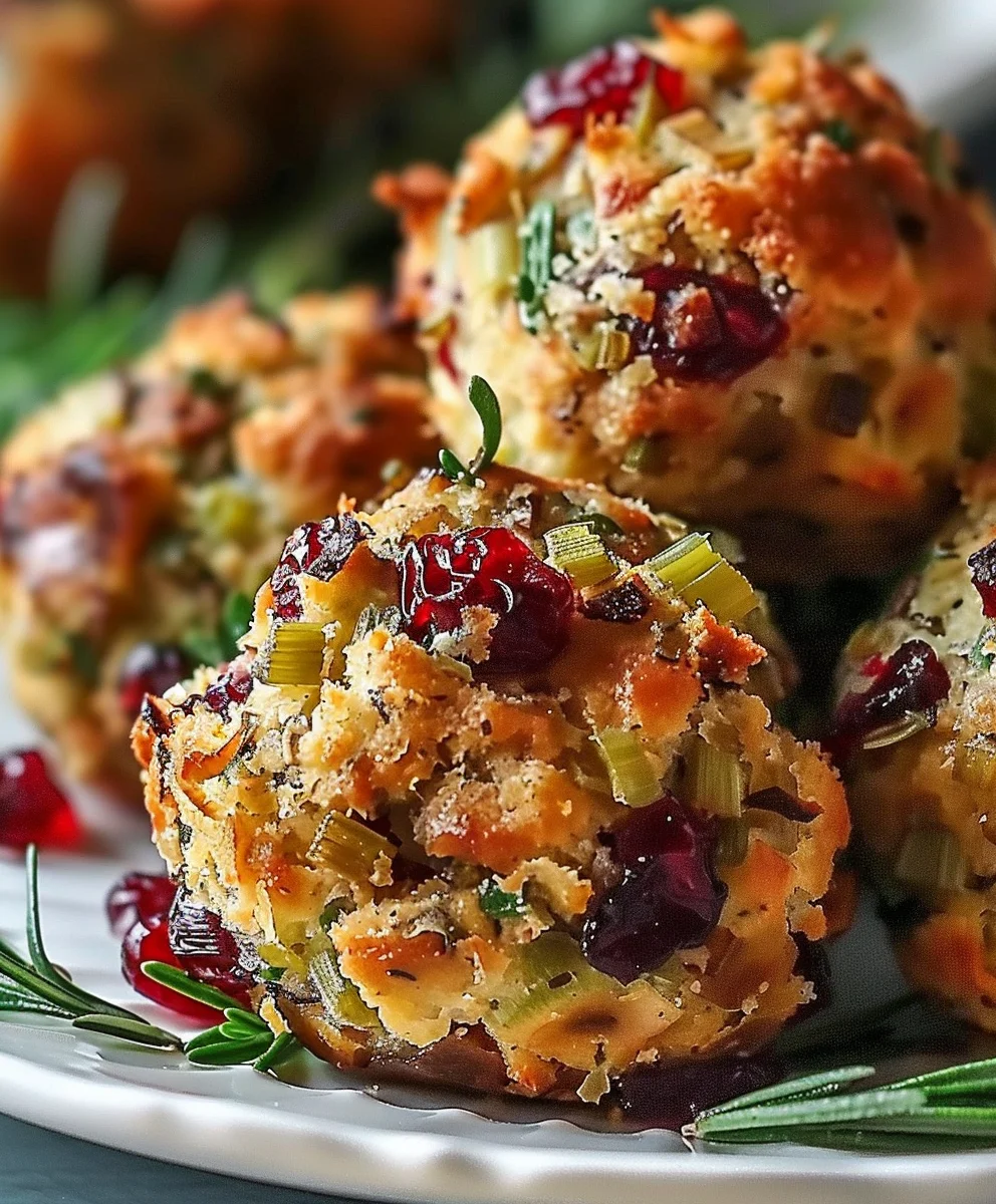 Festive Cranberry Turkey Stuffing Balls