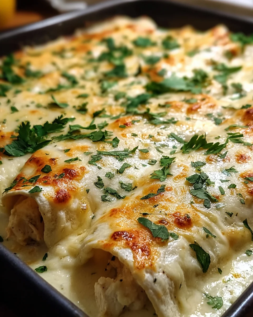 Creamy White Chicken Enchiladas Recipe - Easy & Delicious!