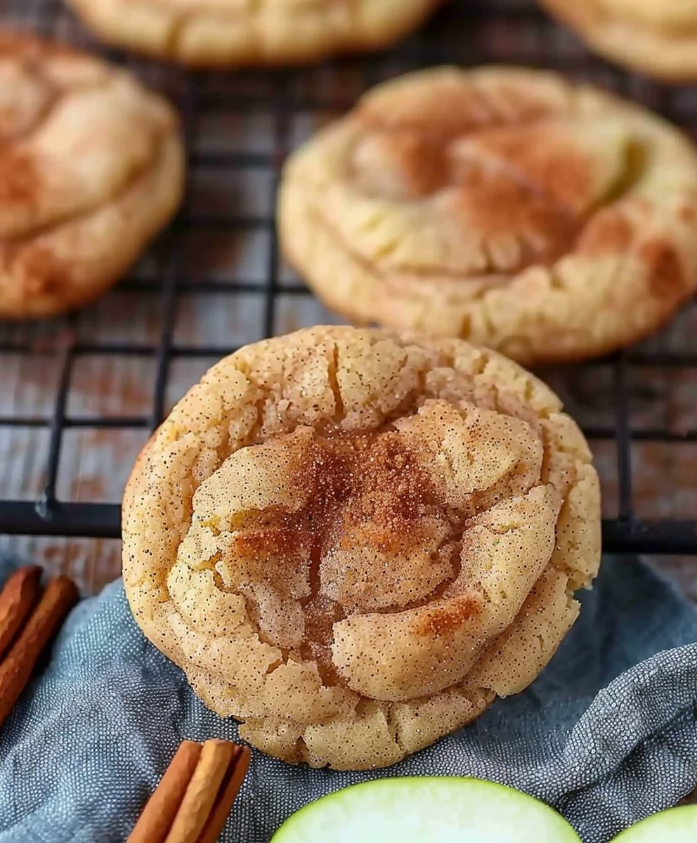 Warm Spiced Apple Cinnamon Snickerdoodle Cookies