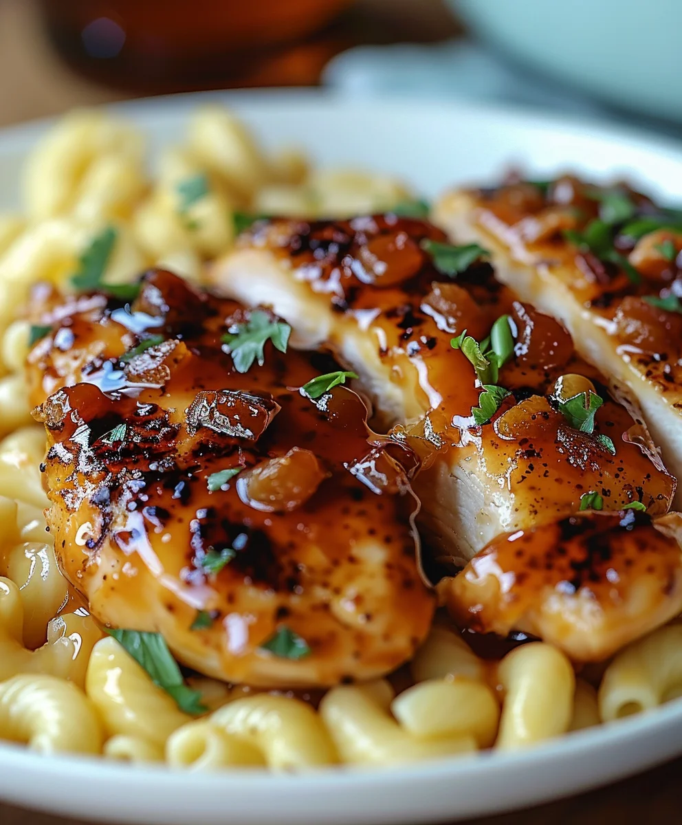 Irresistible High Protein Honey Garlic Chicken Mac & Cheese