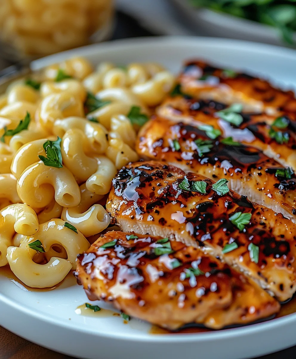 Irresistible High Protein Honey Garlic Chicken Mac & Cheese