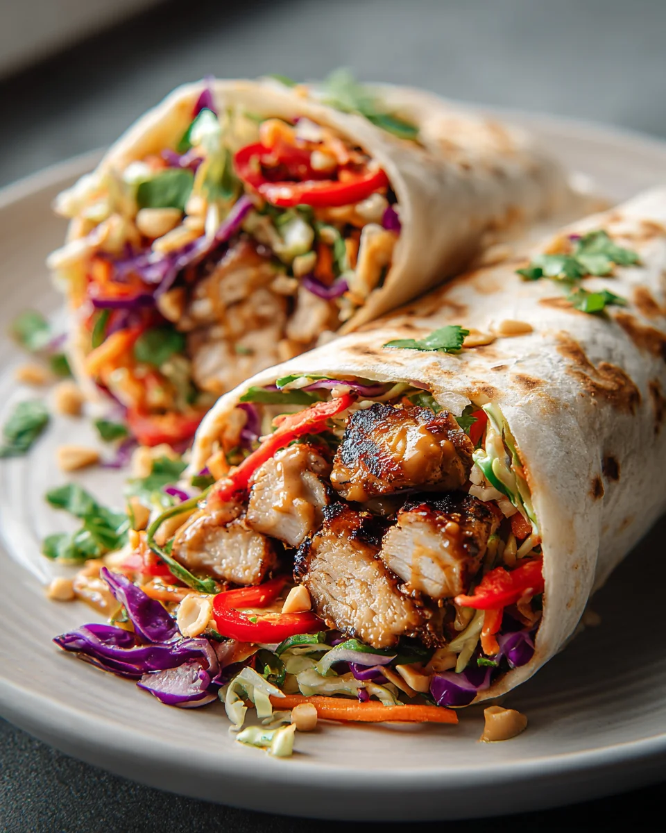 Easy Thai Chicken Wraps & Crunchy Asian Slaw