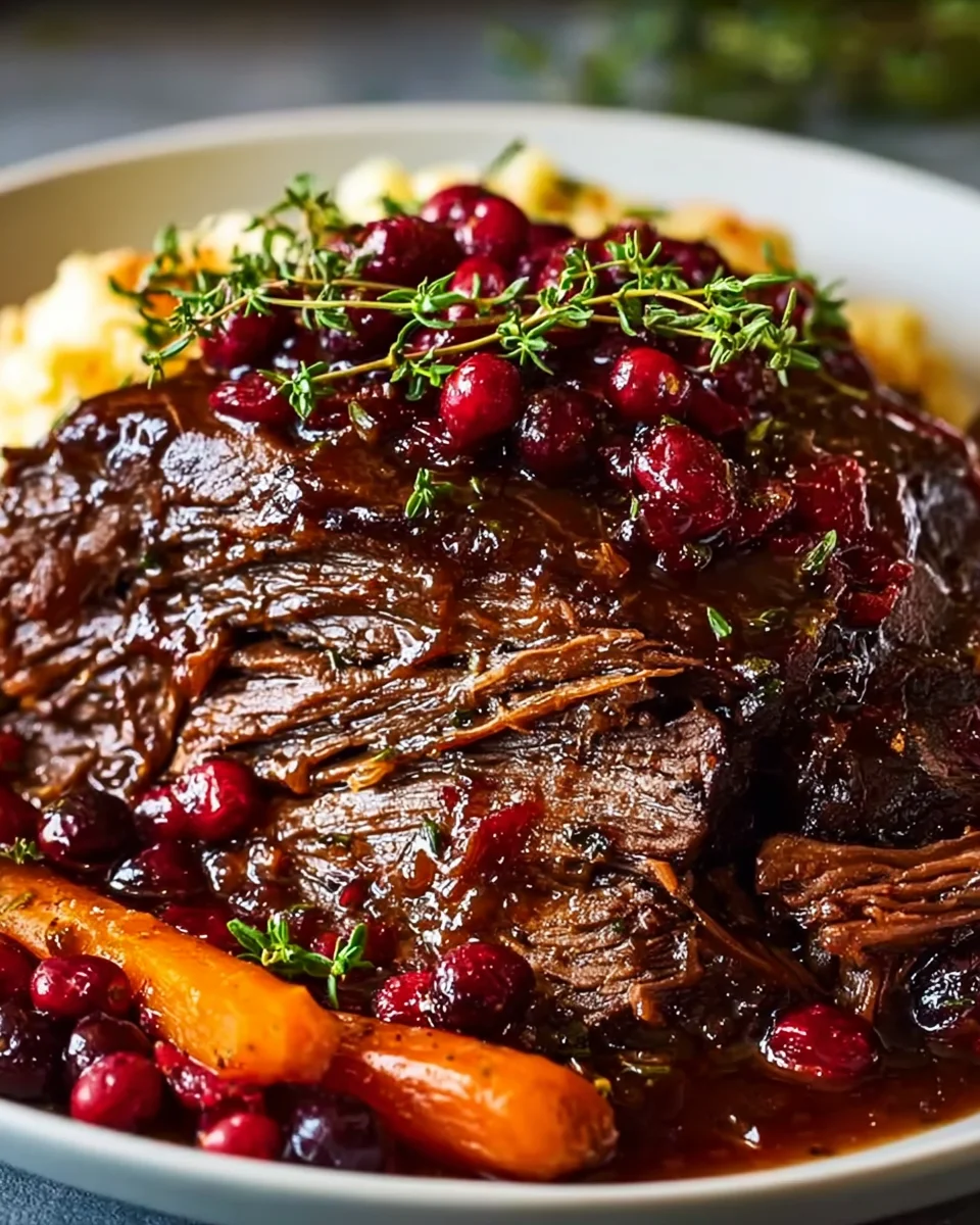 Perfect Slow Braised Beef Roast & Cranberry Balsamic Glaze