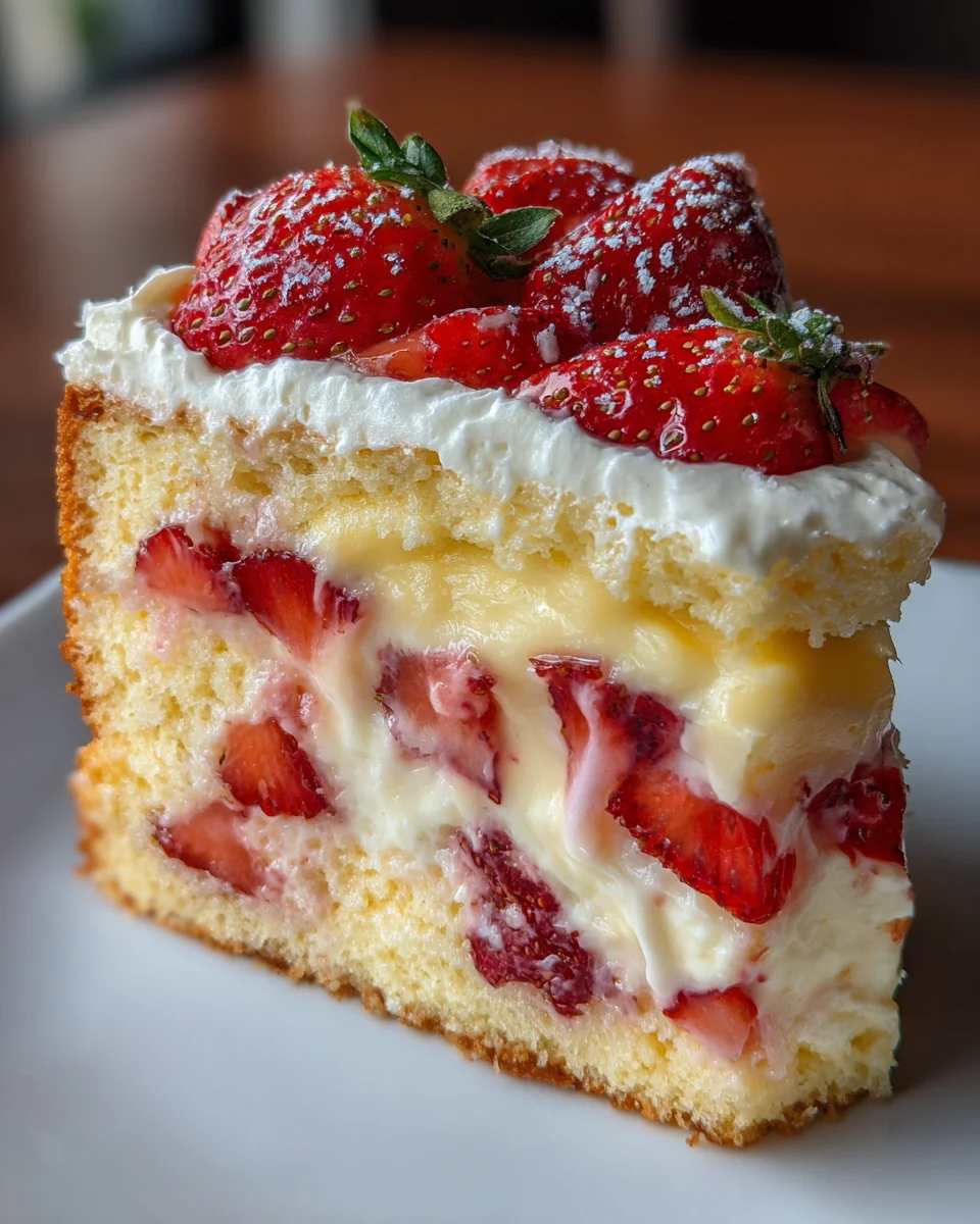 Easy Strawberry Custard Delight Cake Recipe: A Sweet Treat!