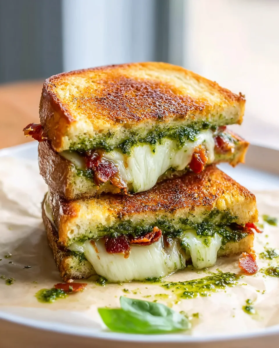 Ultimate Sourdough Pesto Grilled Cheese - Easy Recipe