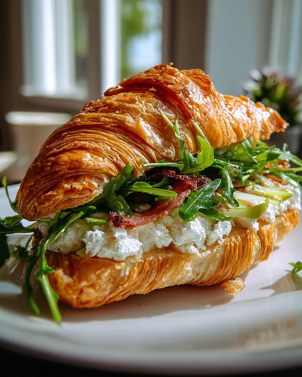 Delicious Apple Goat Cheese Croissant Sandwich Recipe