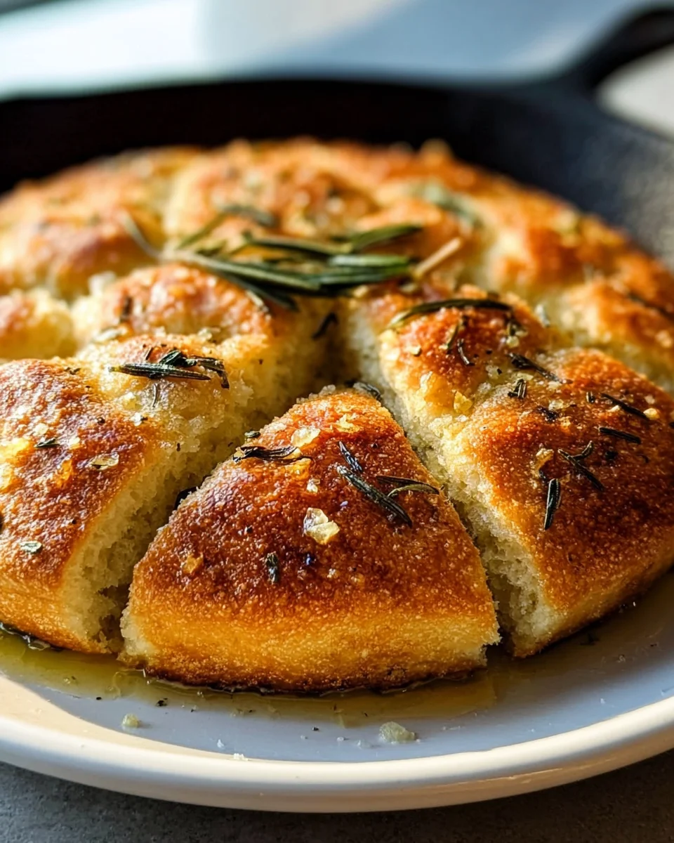 Rustic Garlic Rosemary Skillet Bread – Easy & Delicious