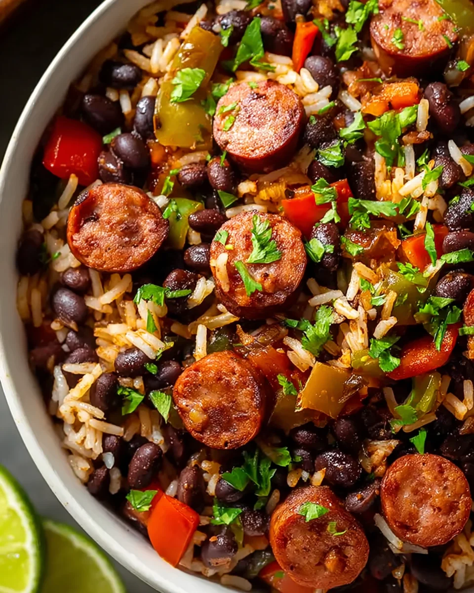 Black Beans & Rice with Beef Sausage: Easy Dinner Recipe